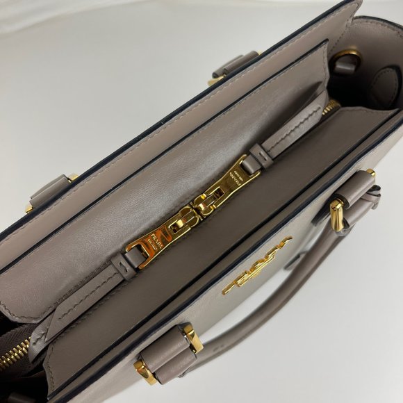 Prada Small Saffiano Gray Leather Tote - Authenticity Certified - Picture 8 of 13